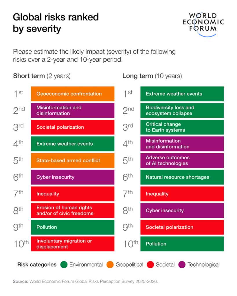 Global risks ranked by severity