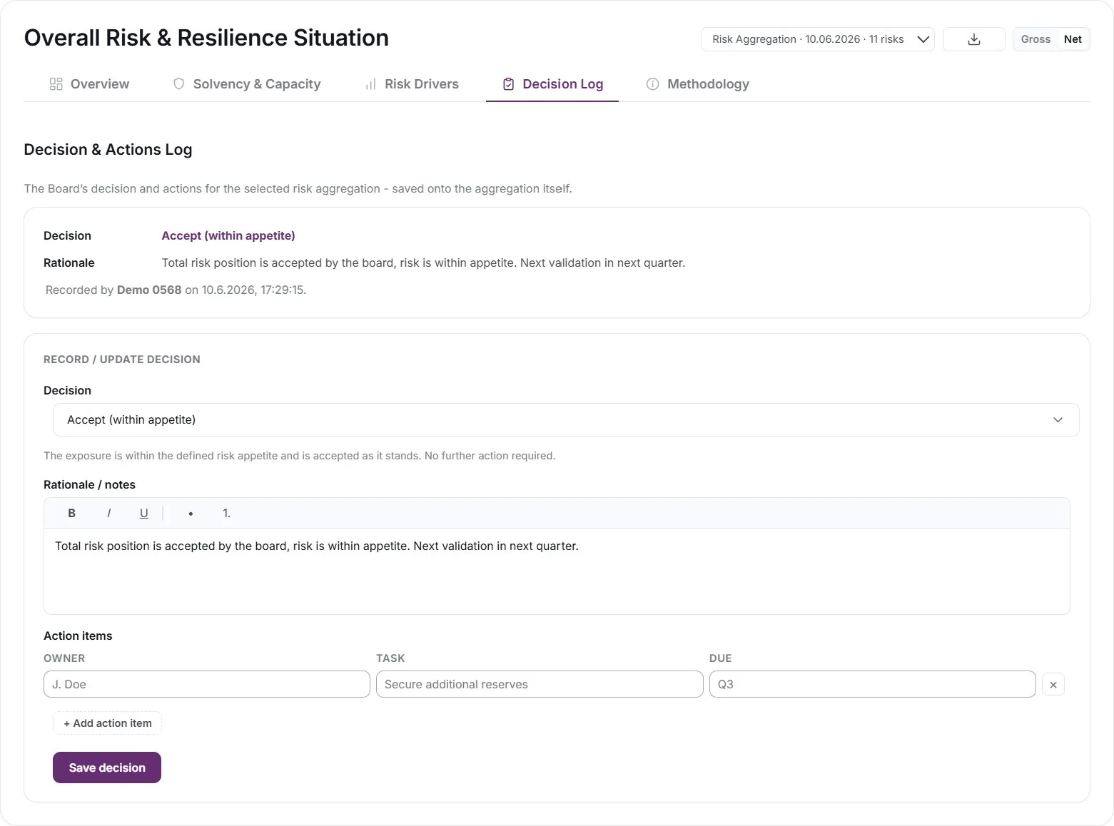 GRC Toolbox . Journal des décisions